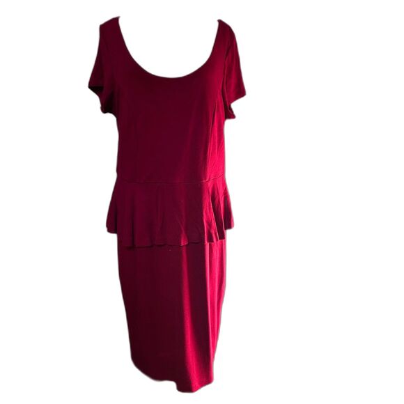 Torrid Red Dress w/ Peplum - Women 20 - Picture 1 of 6